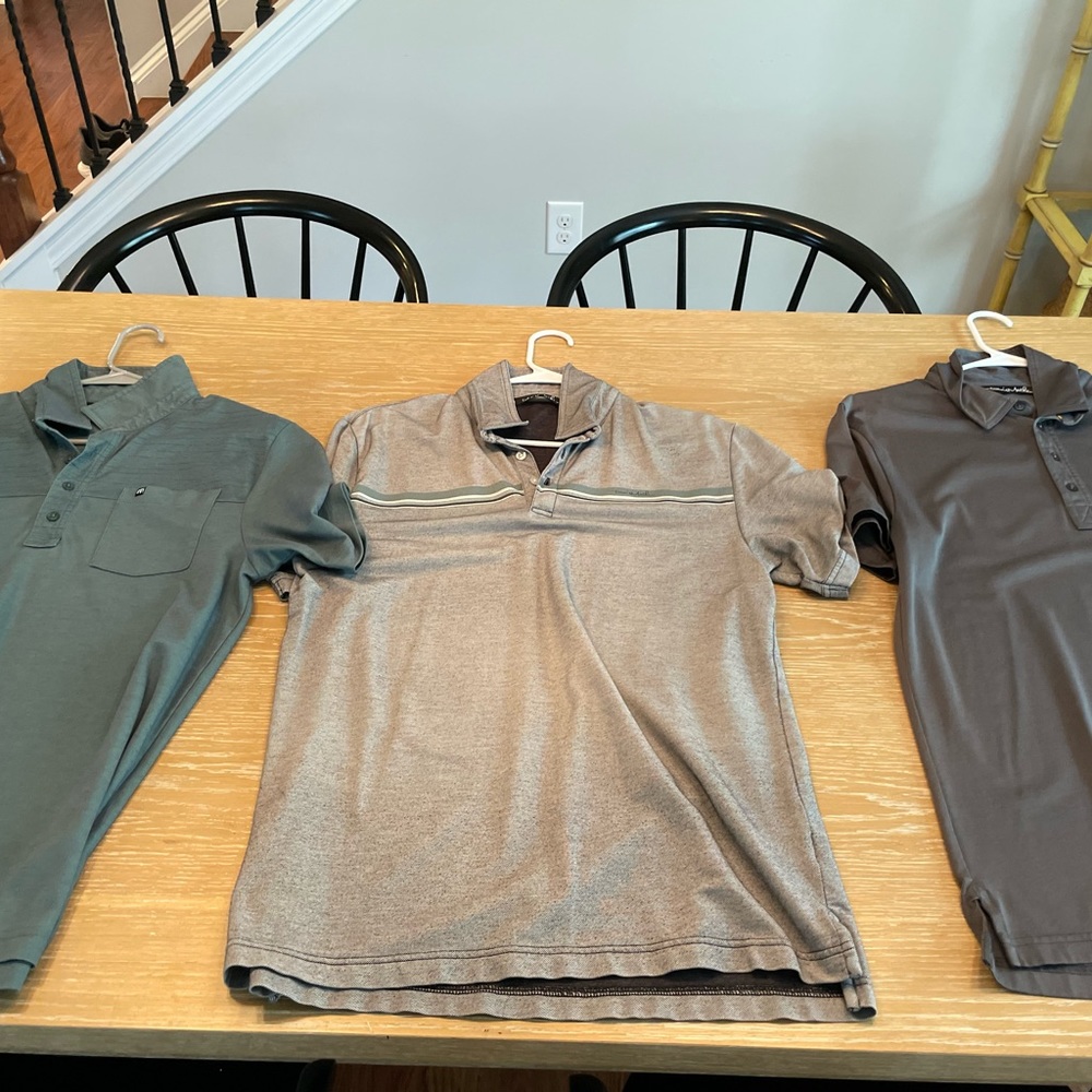 Three Travis Mathew Polos size M